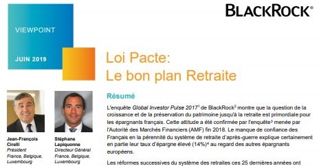 Note de recommandations de BlackRock à l'Etat français